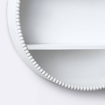 Round Decorative Wall Shelf With Beading - White - Cloud Island™