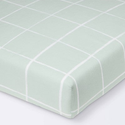 Fitted Crib Sheet - Cloud Island™ Mint Windowpane