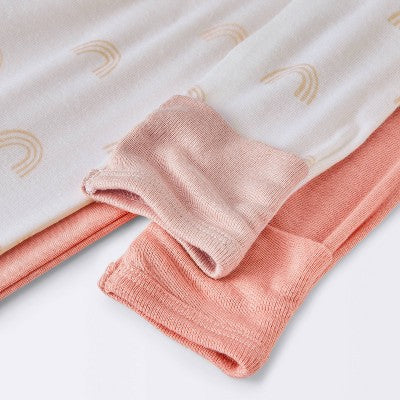 Baby Girls' 2pk Rainbow So Very Soft Modal Blend Sleep N' Play - Cloud Island™ Pink