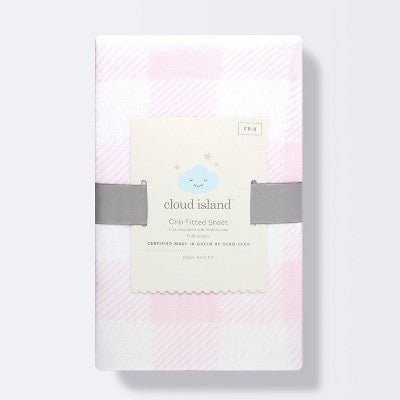 Polyester Rayon Jersey Fitted Crib Sheet - Cloud Island™ Pink Gingham