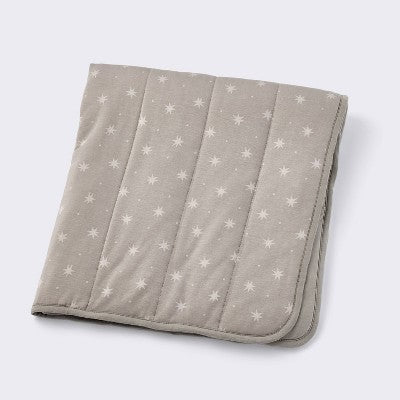 Rayon From Bamboo Jersey Quilted Blanket - Stars - Gray - Cloud Island™