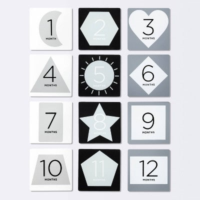 Square Monthly Milestone Cards - Black - Cloud Island™