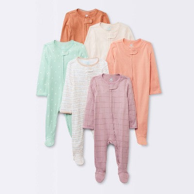 Baby Girls' 6pk Cotton Sleep N' Play - Cloud Island™