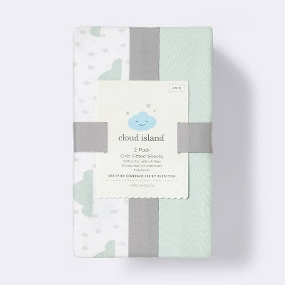 Fitted Crib Sheet - Cloud Island™ - Clouds/Mint - 2pk