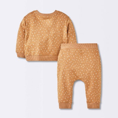  Baby Boys' 2pc Graphic Sweatshirt & Jogger Pants Set - Cloud Island™ Light Brown