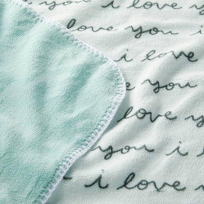  Plush Baby Blanket - I Love You Script - Cloud Island™