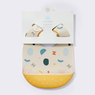  Silicone Bibs - 2pk - Shapes/Yellow - Cloud Island™