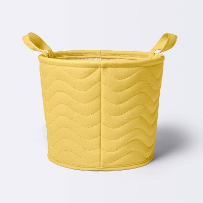  Quilted Fabric Medium Round Storage Basket - Cloud Island™