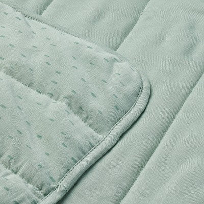  Rayon From Bamboo Jersey Quilted Blanket - Dashes - Green - Cloud Island™