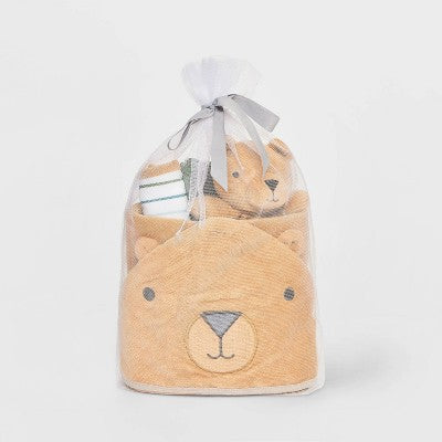  Baby 6pk Bear Bath Towel - Cloud Island™ Brown