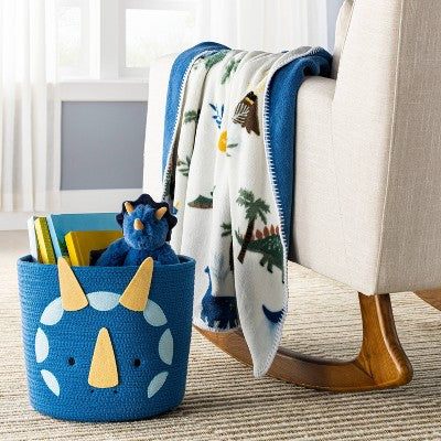  Coiled Rope Medium Round Storage Decorative Basket - Dinosaur - Cloud Island™