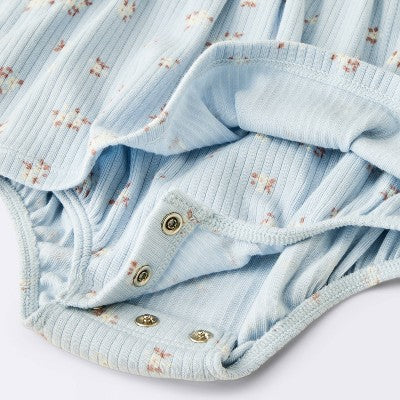  Baby Girls' Floral Skirted Bodysuit - Cloud Island™ Blue