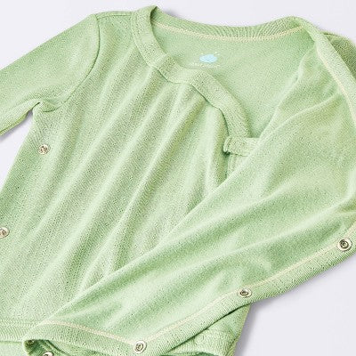  Baby 2pc Neutral Pointelle Top & Bottom Set - Cloud Island™ Green