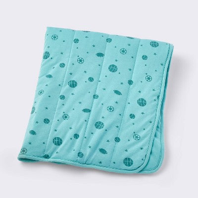  Rayon From Bamboo Jersey Quilted Blanket - Sports - Teal - Cloud Island™