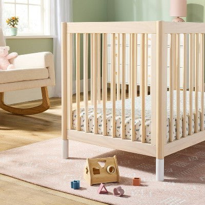  Fitted Jersey Crib Sheet -Floral Gingham Green - 2pk - Cloud Island™