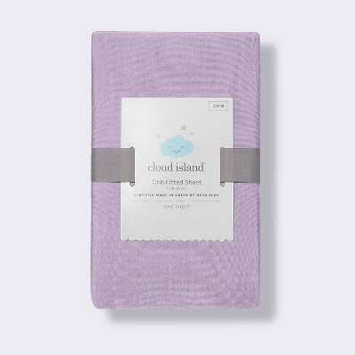  Polyester Rayon Fitted Crib Sheet - Purple - Cloud Island™