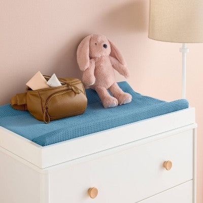  Muslin Waffle Changing Pad Cover - Blue - Cloud Island™