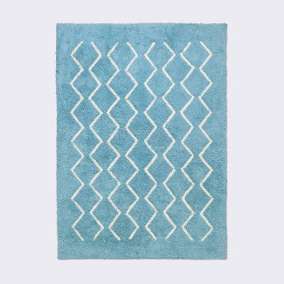  4'x6' Area Rug - Zig Zag/Blue - Cloud Island™