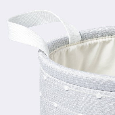  Medium Round Bin With Slub Stitching - Gray - Cloud Island™
