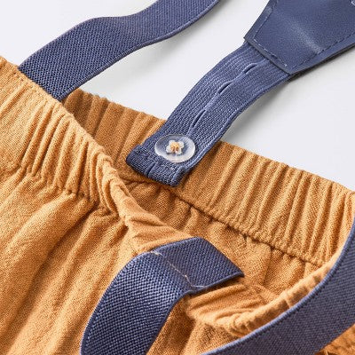  Baby Boys' 2pc Striped Suspender Top & Bottom Set - Cloud Island™ Blue