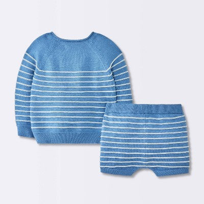  Baby Boys' Striped Sweater Set - Cloud Island™ Blue