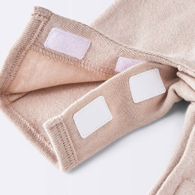  Baby 3pk Cotton Romper - Cloud Island™ Khaki Preemie: Long Sleeve, Front Hook And Loop Fastener, Solid & Stripe Patterns