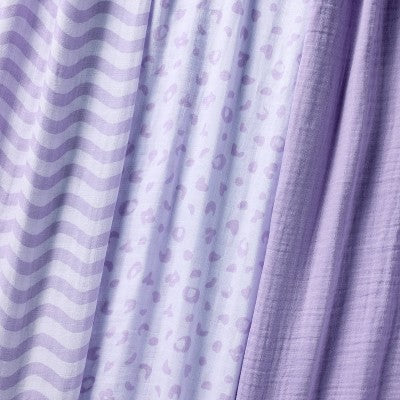  Muslin Swaddle Baby Blanket - Leopard - 3pk - Cloud Island™