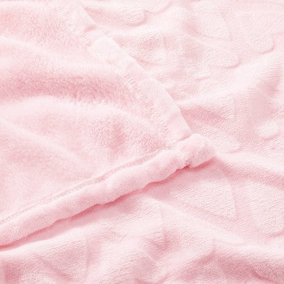  Plush Embossed Baby Blanket Hearts - Cloud Island™ Pink