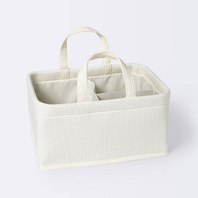  Waffle Weave Rectangular Diaper Caddy With Handles - Cloud Island™