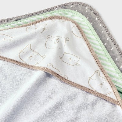  Baby 3pk Hooded Towel - Cloud Island™