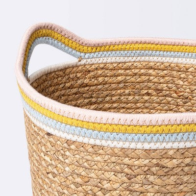  Natural Woven Round Storage Bin With Coiled Rope Handle - Cloud Island™ M