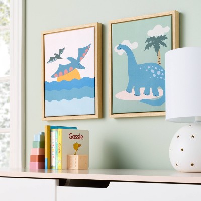  2pk 11"x14" Dino Framed Wall Art - Cloud Island™