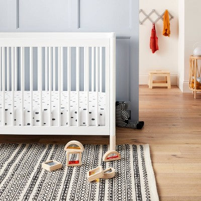  Dash Marks Crib Fitted Sheet - Cloud Island™ White/Gray