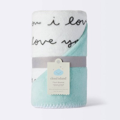  Plush Baby Blanket - I Love You Script - Cloud Island™