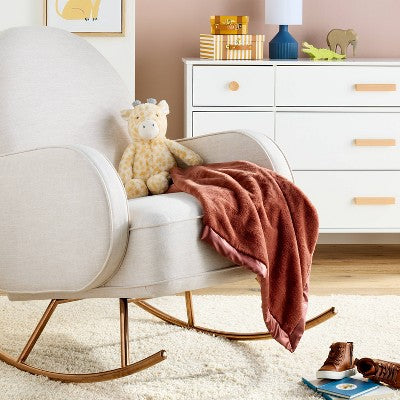  Solid Satin Edge Plush Baby Blanket - Russet Brown - Cloud Island™