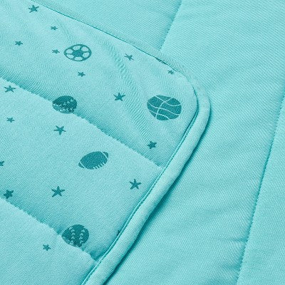  Rayon From Bamboo Jersey Quilted Blanket - Sports - Teal - Cloud Island™