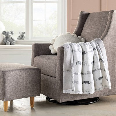 Muslin Quilt Two By Two Baby And Toddler Blanket - Animals - Cloud Island™