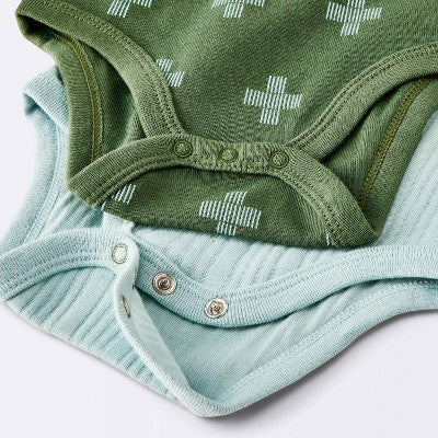  Baby Boys' 4pk Bear Long Sleeve Bodysuits - Cloud Island™ Ivory/Blue/Green