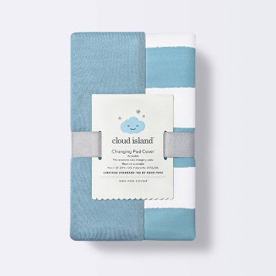  Wipeable Changing Pad Cover - Blue And White Stripes - Cloud Island™