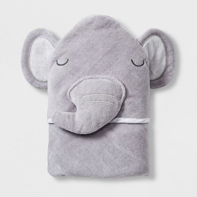  Baby Elephant Hooded Towel - Cloud Island™ Gray