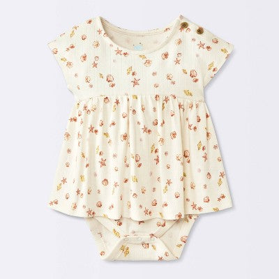  Baby Girls' Costal Ribbed Romper - Cloud Island™ White