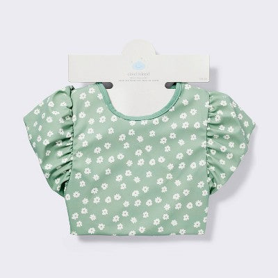  Short Sleeve Bib - Floral Ruffle - Cloud Island™