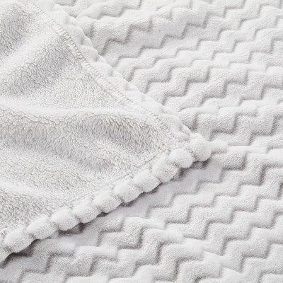  Plush Embossed Baby Blanket Chevron - Cloud Island™ Gray - 100 Each