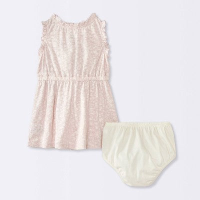 Baby Girls' Floral Printed Dress - Cloud Island™ Cream
