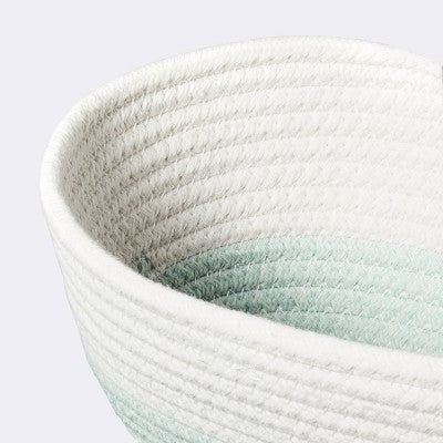  Oval Coiled Rope Bin With Color Band - Cloud Island™