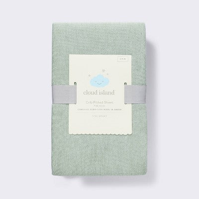  Polyester Rayon Fitted Crib Sheet - Green - Cloud Island™
