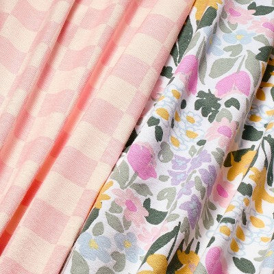  Fitted Jersey Crib Sheet - Painterly Floral - 2pk - Cloud Island™
