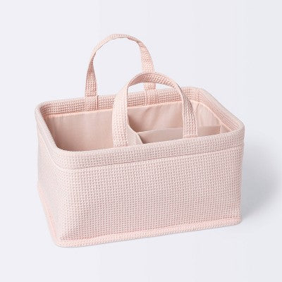  Waffle Weave Rectangular Diaper Caddy With Handles - Cloud Island™