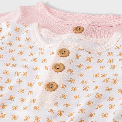  Baby Girls' 2pk Modal Tie NightGown - Cloud Island™ Pink