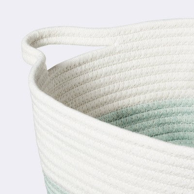  Square Coiled Rope Bin With Color Band - Cloud Island™